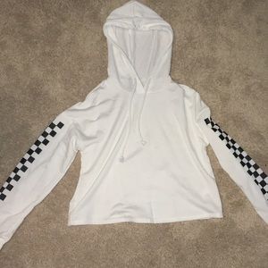 Checkered crop top hoodie
